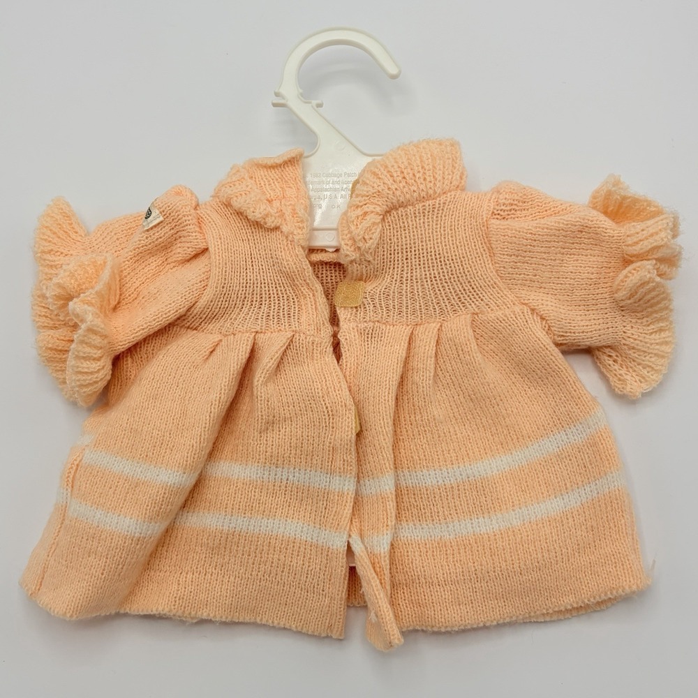 Vintage Cabbage Patch Kid Clothing - Peach Knit Duck Sweater Dress - Picture 4 of 4